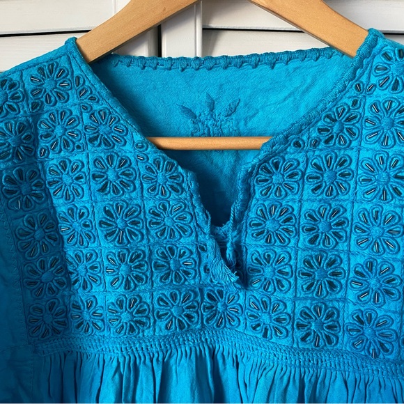 Blue Embroidered Tunic Top - Picture 2 of 7